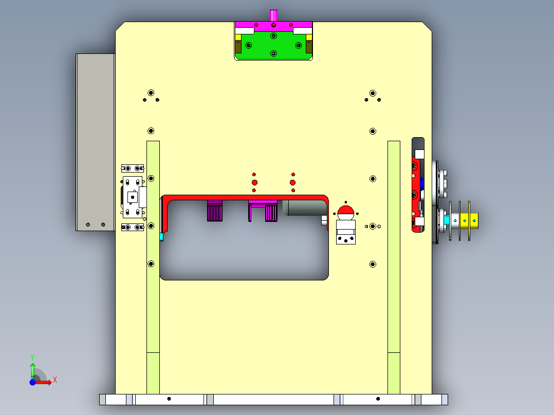 旋转下降装配机构设计前视图