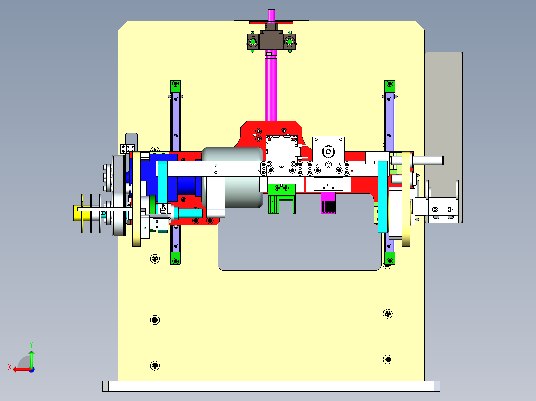 旋转下降装配机构设计后视图