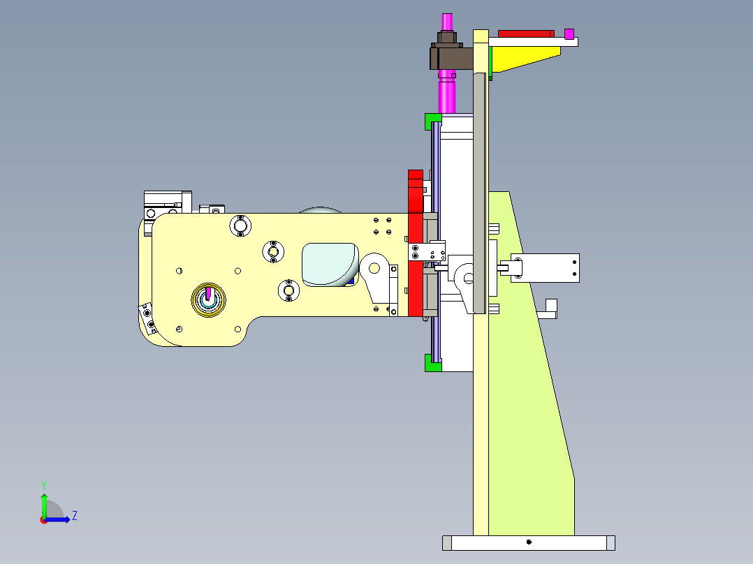 旋转下降装配机构设计左视图