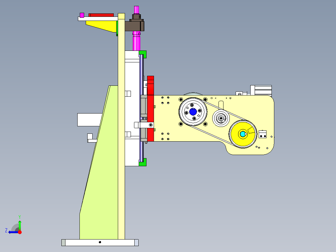 旋转下降装配机构设计右视图