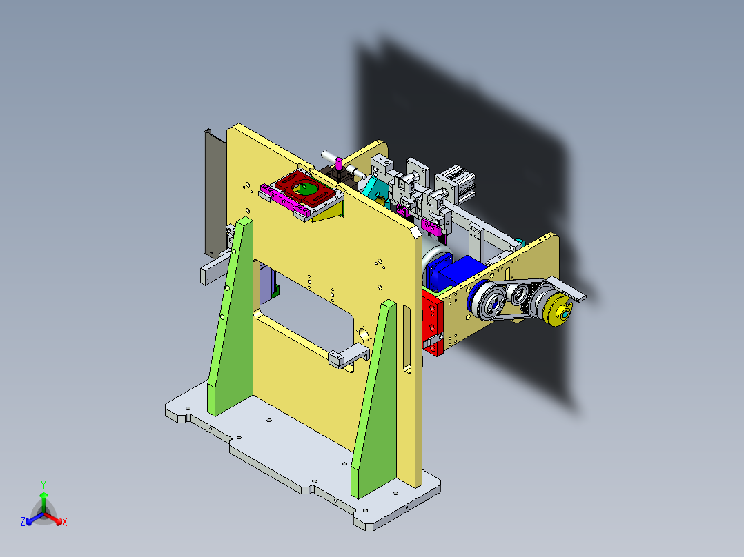 旋转下降装配机构设计正等轴测图