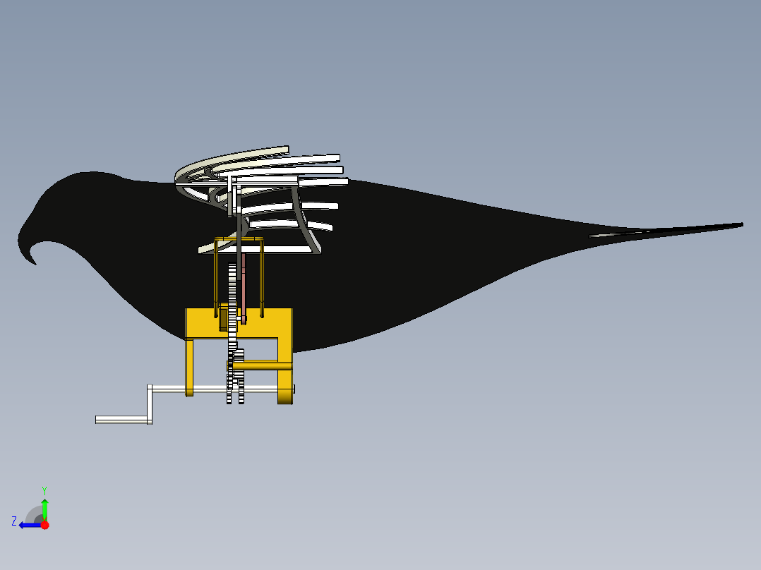 A2004165-模拟鸟机构仿生鸟右视图