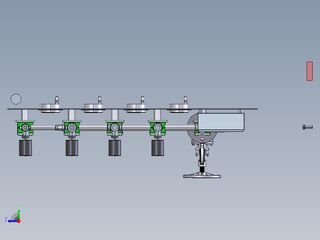 吹扫气动阀台step右视图