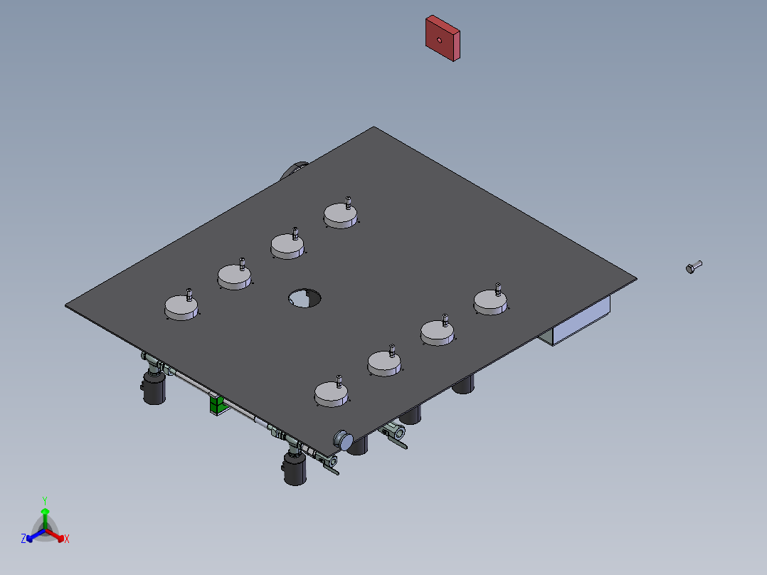 吹扫气动阀台step正等轴测图