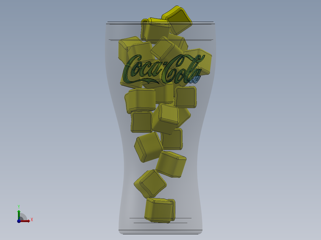 玻璃器子、杯子前视图