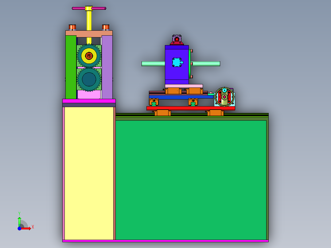 便于调节的卧式轧尖机前视图