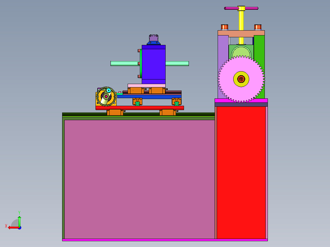 便于调节的卧式轧尖机后视图
