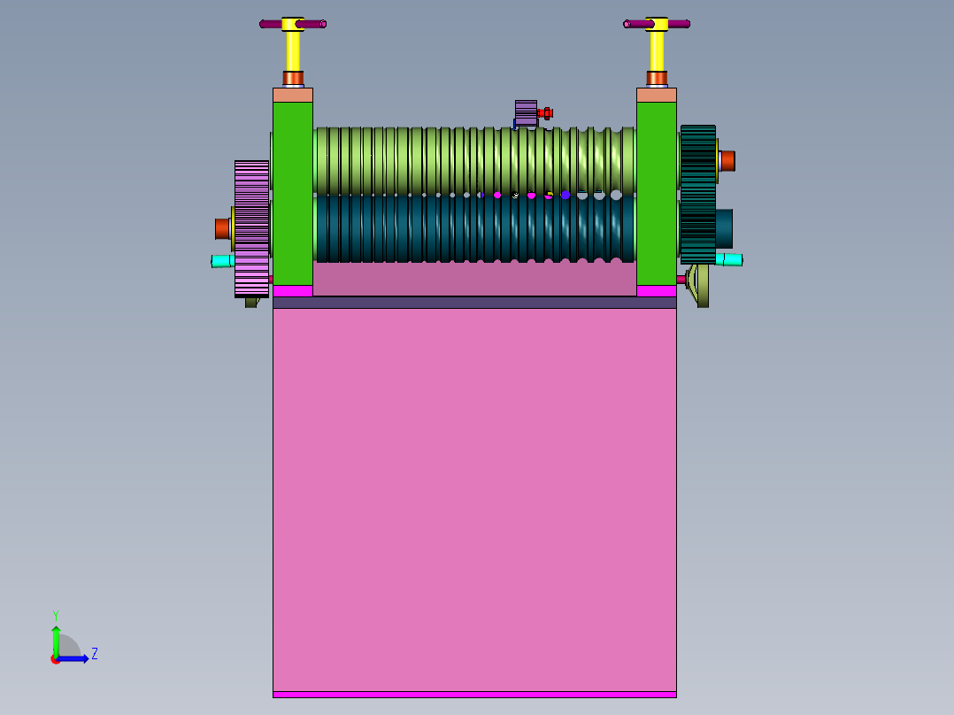 便于调节的卧式轧尖机左视图