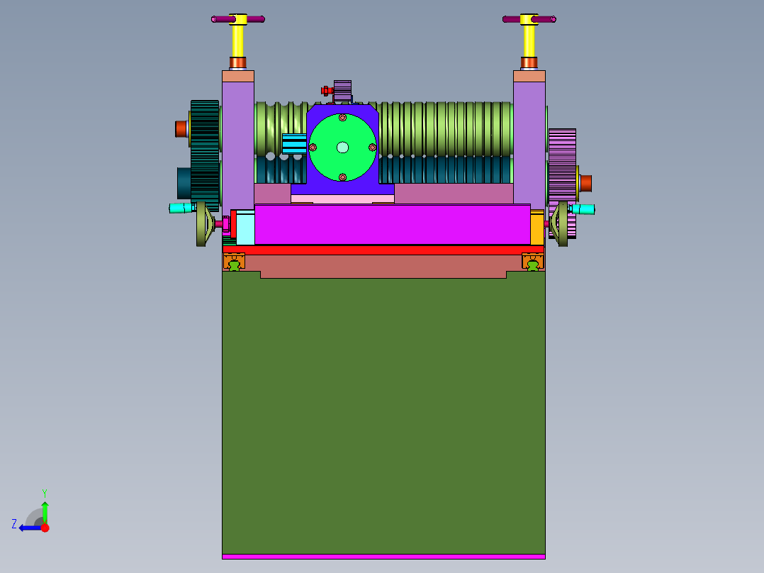 便于调节的卧式轧尖机右视图