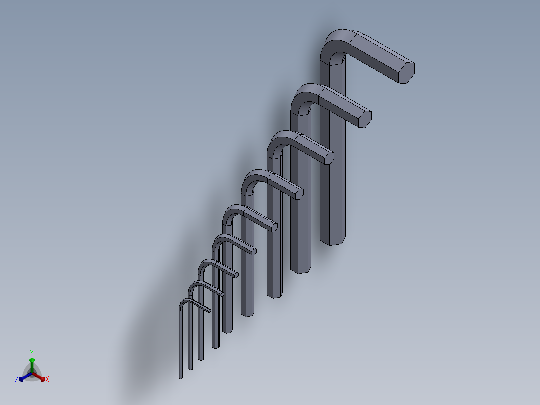扳手、工具(16)正等轴测图
