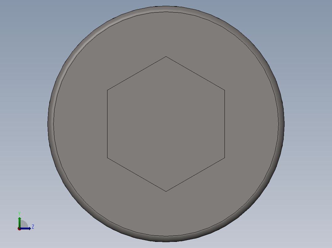 GB╱T 70.1-2008[内六角圆柱头螺钉M6×20]前视图