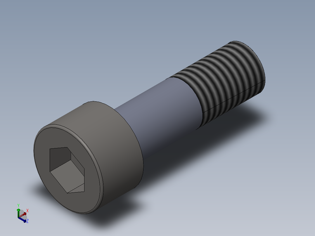 GB╱T 70.1-2008[内六角圆柱头螺钉M6×20]正等轴测图