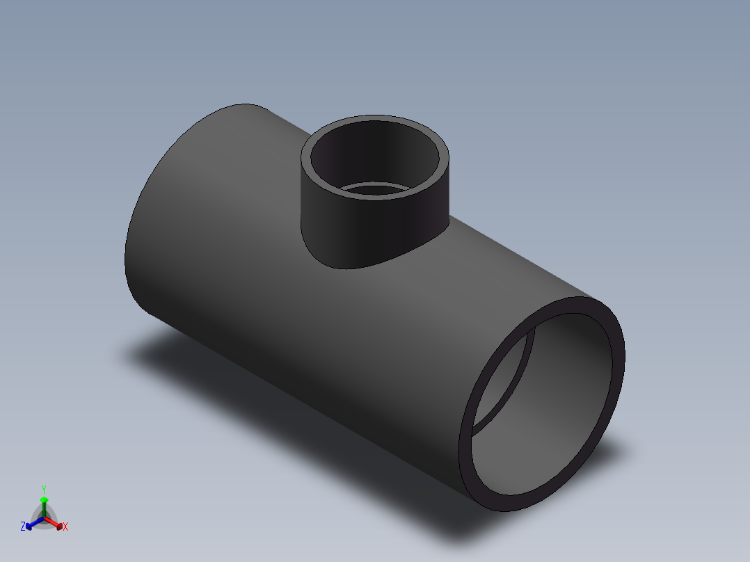 UPVC_RTEE_DN125_65正等轴测图