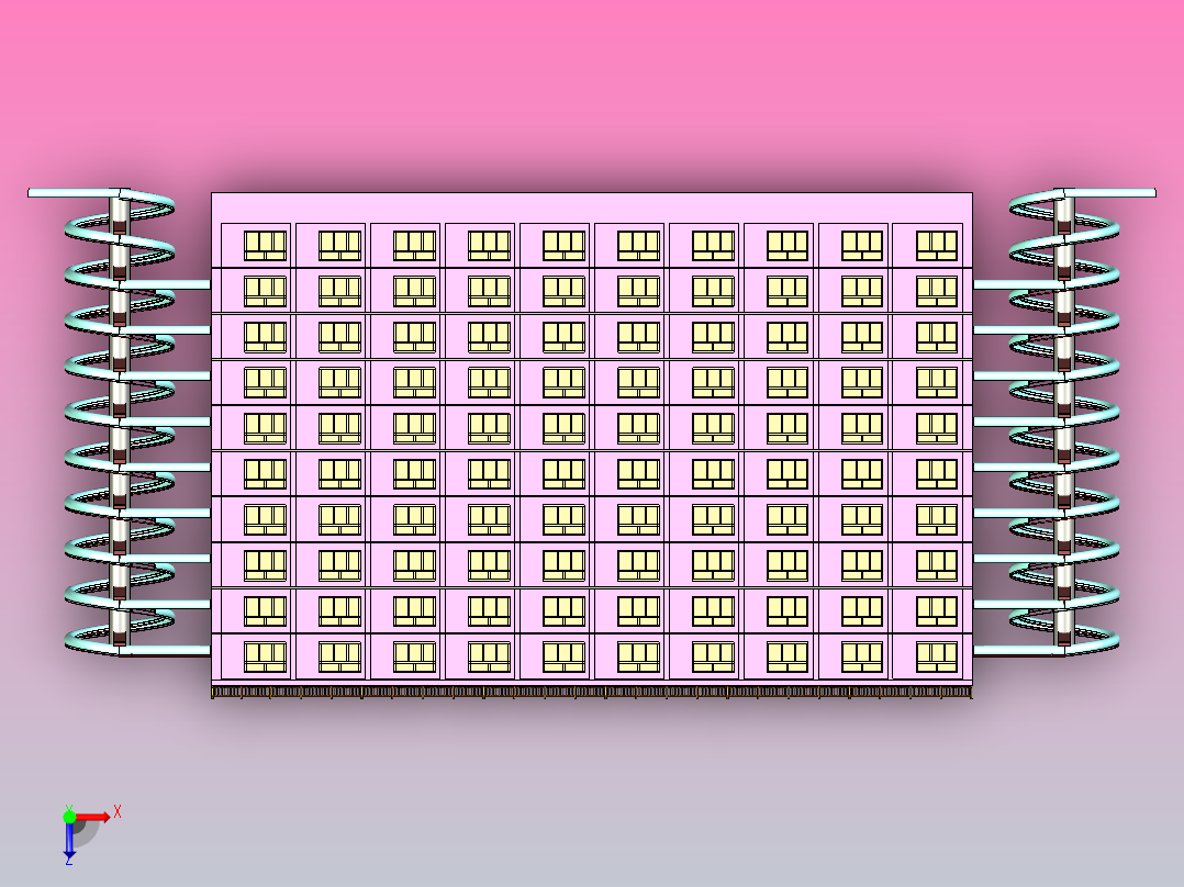 高层紧急逃生系统俯视图