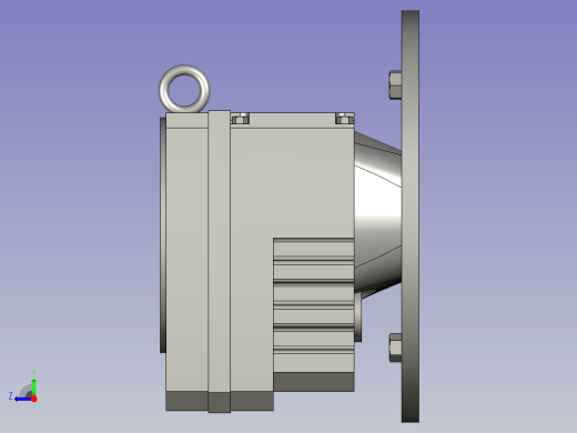 CQGRR斜齿轮减速电机GR107R77-Y15-4P-528-M1_GRF斜齿轮减速机-AA200T右视缩略图