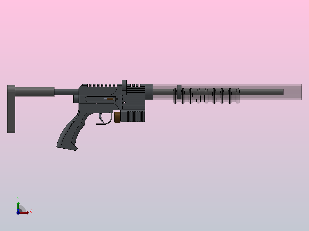 冲锋枪枪PCP枪前视图