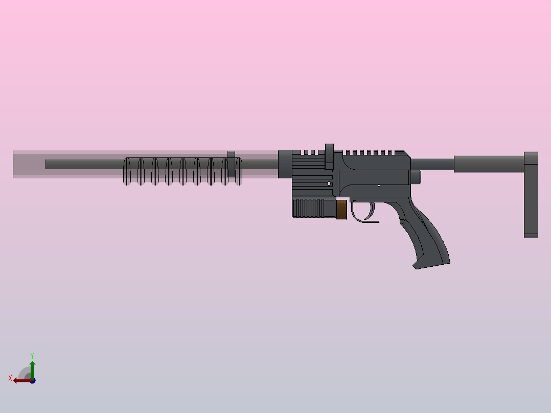 冲锋枪枪PCP枪后视图