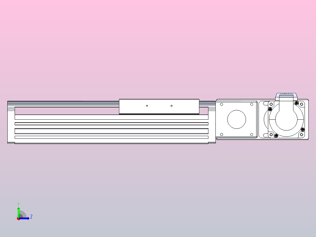皮带直线轴半封闭可选导轨TPA-HNB-120D-110-L100-MR-Y-P40-N3左视图
