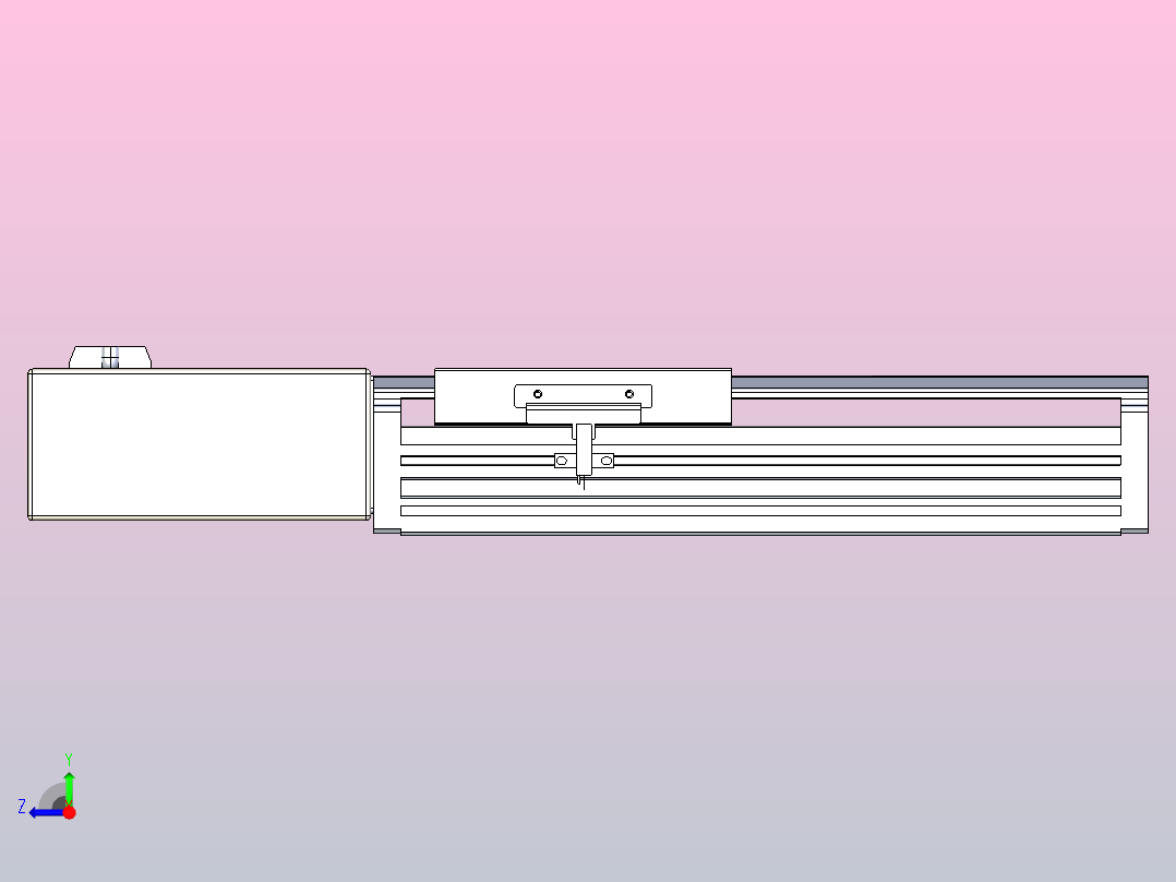 皮带直线轴半封闭可选导轨TPA-HNB-120D-110-L100-MR-Y-P40-N3右视图