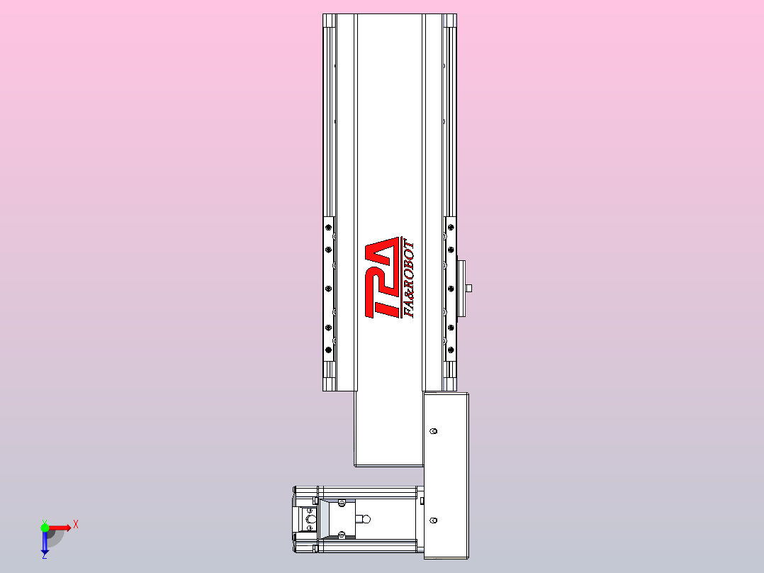 皮带直线轴半封闭可选导轨TPA-HNB-120D-110-L100-MR-Y-P40-N3俯视图