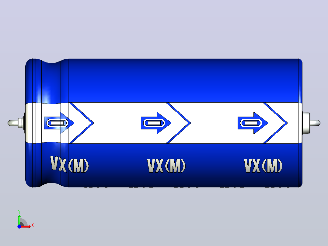 铝制轴向电解电容器。VX系列33uf 160v伏。13x28mm。间距31至38毫米前视图