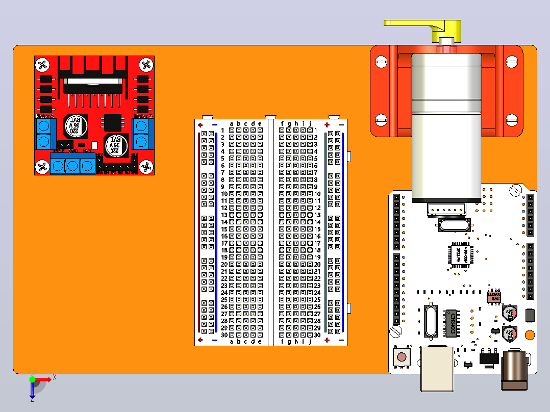 100-200 rpm齿轮传动DC电机上的PID(btd 7960或L298N驱动器)俯视图