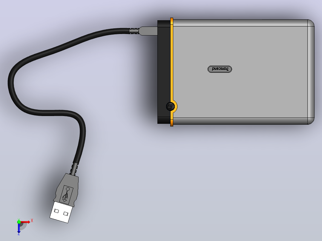 创见500 GB USB 2.0硬盘俯视图