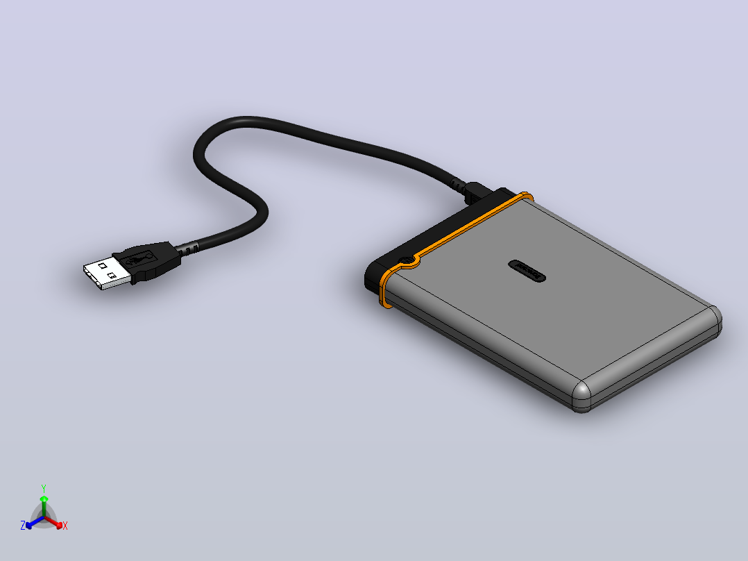 创见500 GB USB 2.0硬盘正等轴测图