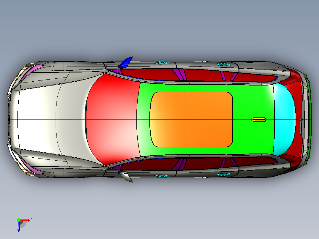 10-沃尔沃 v60 SolidWorks stp igs俯视图