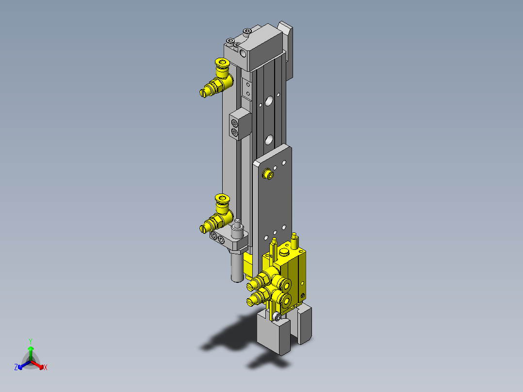 3位装载机构(不同行程)正等轴测图