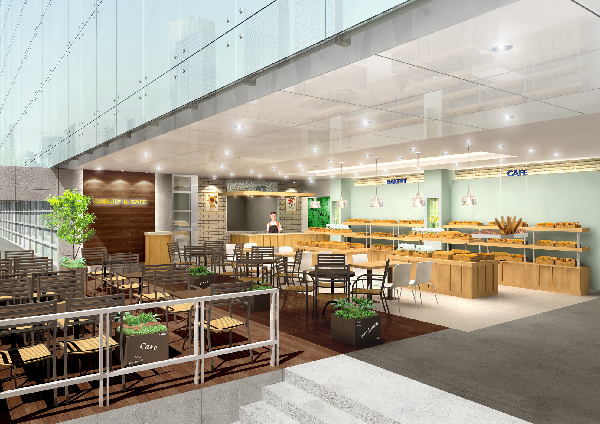 面包店装饰施工图及效果图