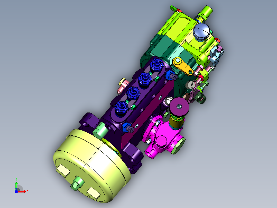推车工程机械供给燃油泵前视图