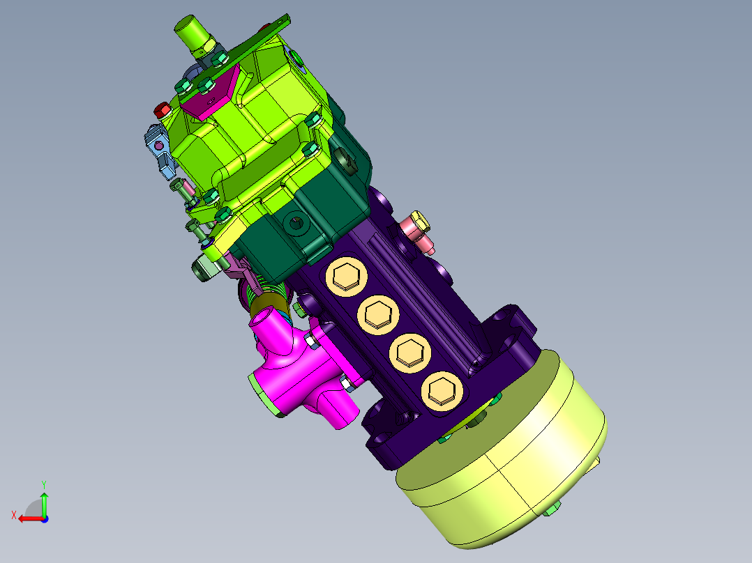 推车工程机械供给燃油泵后视图
