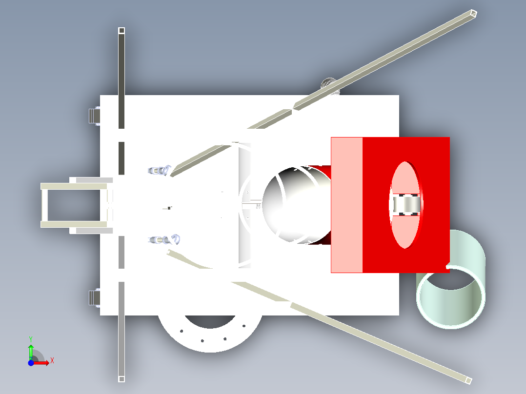 篮球发球机模型+CAD图纸前视图