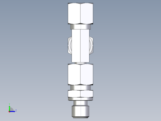 卡套式工业通用硬管接头EO_Assembled_adjustable_standpipe_run_tee_EVL08LM71左视缩略图
