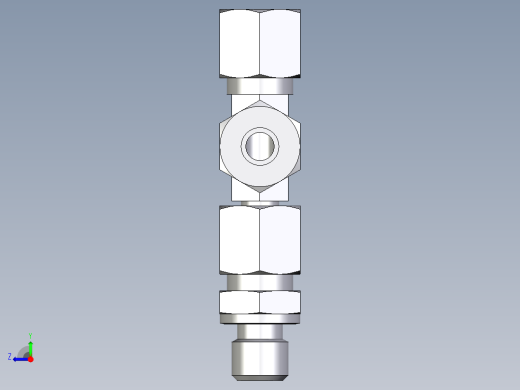 卡套式工业通用硬管接头EO_Assembled_adjustable_standpipe_run_tee_EVL08LM71右视缩略图