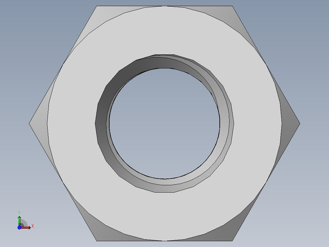 DIN 934 螺母-M10 Nut.SLDPRT前视图