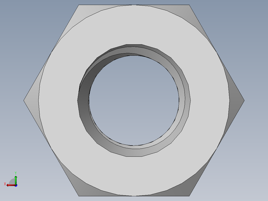 DIN 934 螺母-M10 Nut.SLDPRT后视图