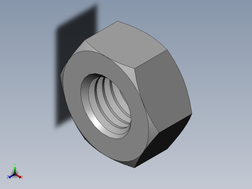 DIN 934 螺母-M10 Nut.SLDPRT正等轴测缩略图