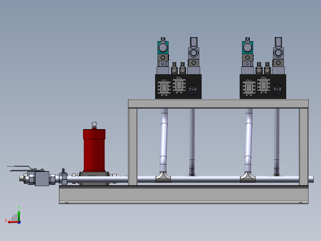 液压站阀台后视图