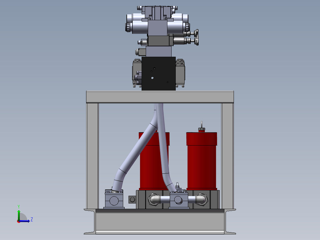液压站阀台左视图