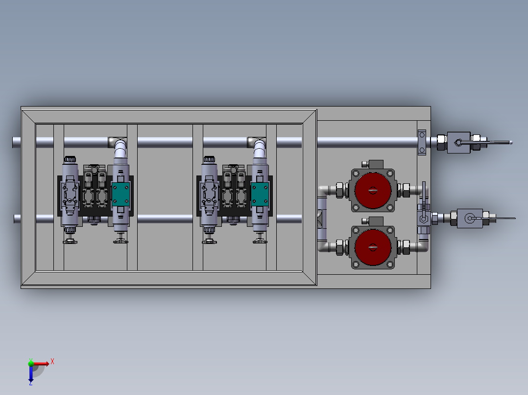 液压站阀台俯视图