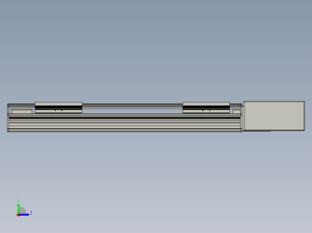 直线模组LHB17-L40-S450-BL设计图纸左视图