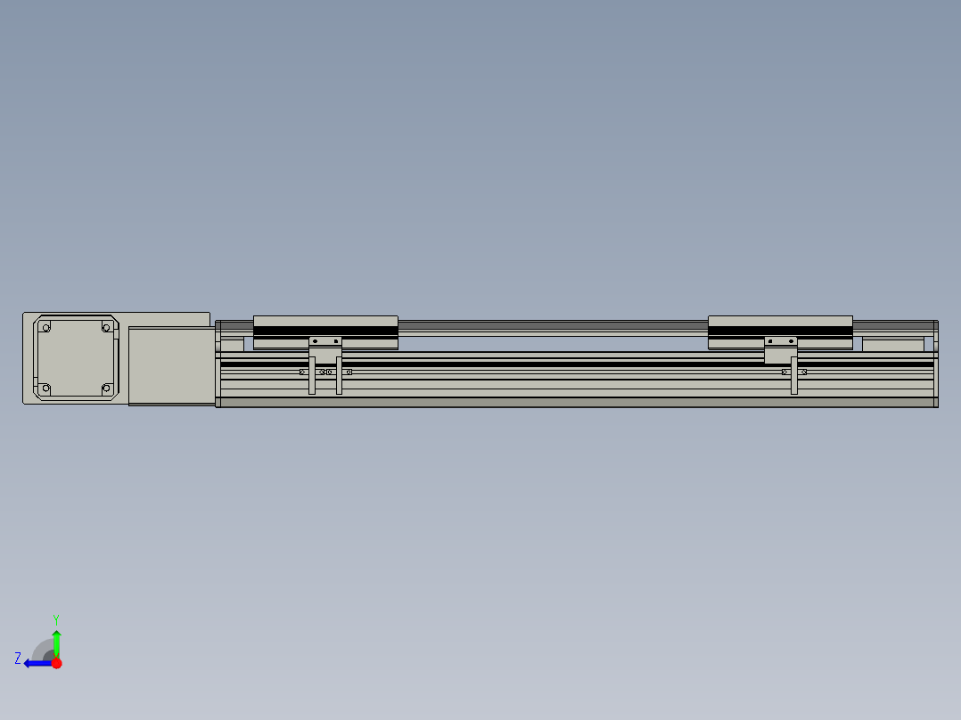 直线模组LHB17-L40-S450-BL设计图纸右视图