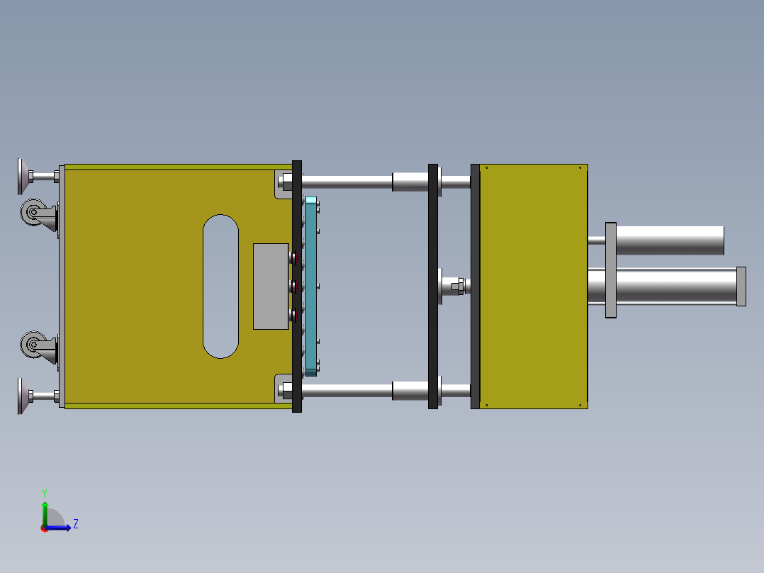 四导柱智能压力机sw21可编辑左视图
