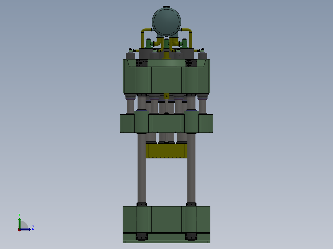 四柱液压机2万吨sw16可编辑左视图