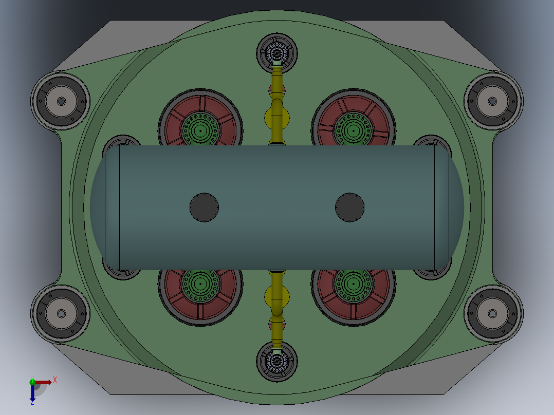 四柱液压机2万吨sw16可编辑俯视图