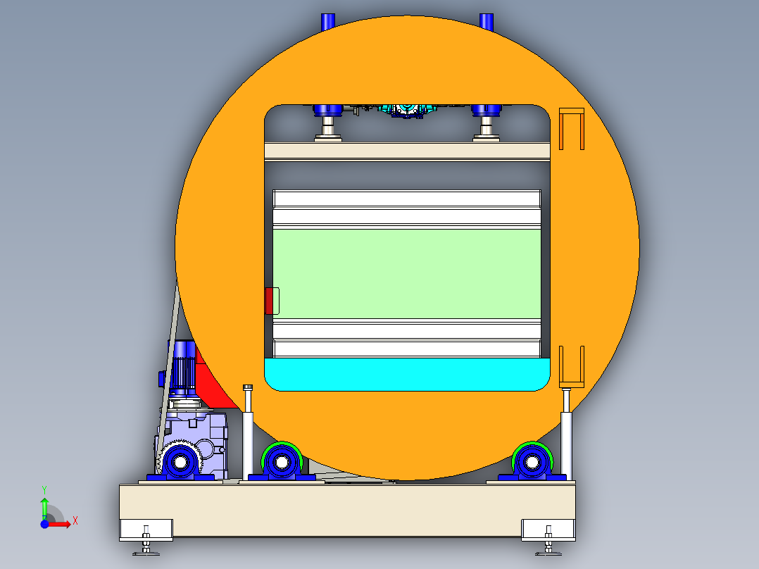 鼠笼转盘翻转机step前视图