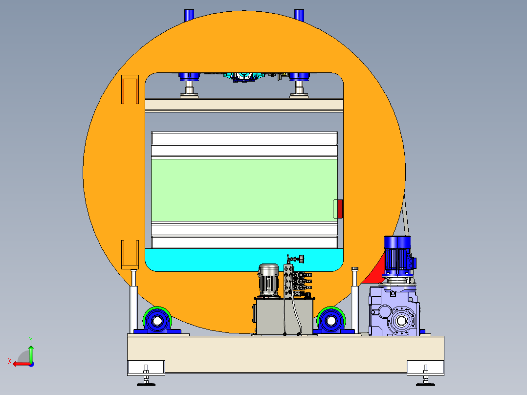 鼠笼转盘翻转机step后视图