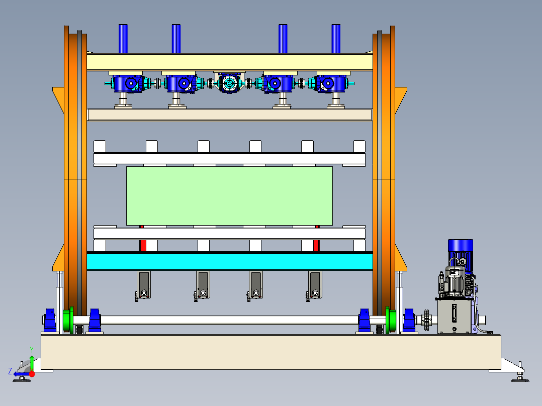 鼠笼转盘翻转机step右视图